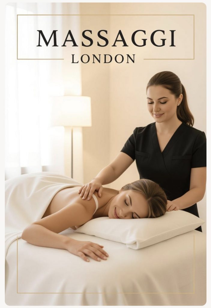 A massage therapist performs a consultation at Massaggi London.